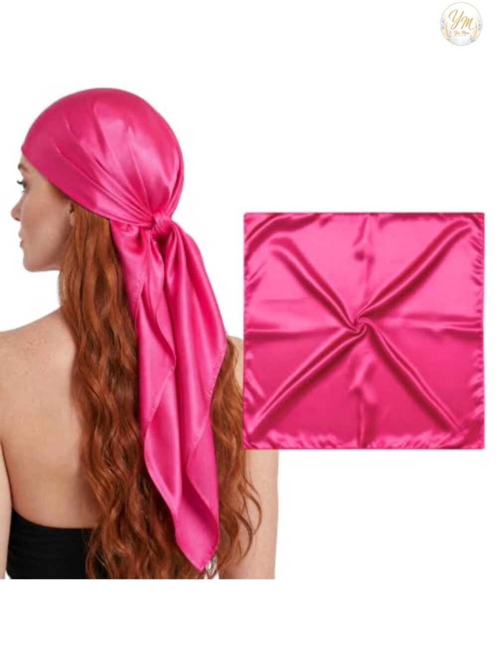 100% Mulberry Silk Large Head Scarf Bandana - 19 Momme Grade 6A, 36" Square
